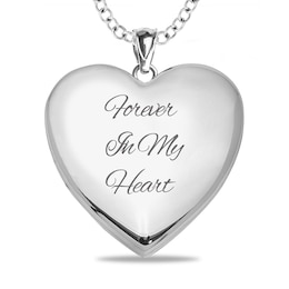 Sterling Silver Forever in My Heart Locket Pendant - 18&quot;