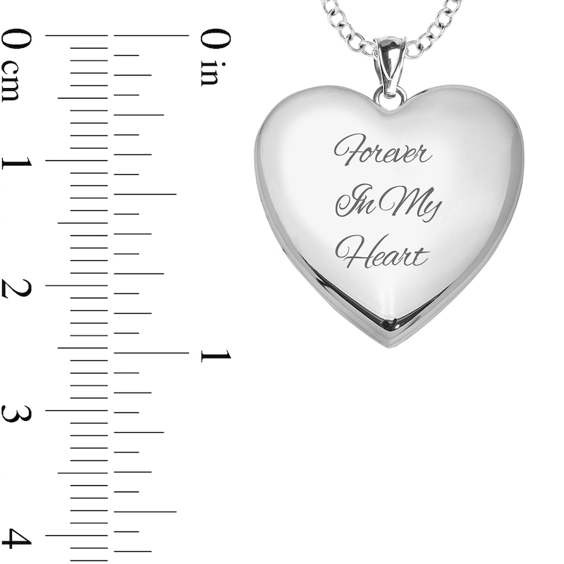 Main Image 2 of Sterling Silver Forever in My Heart Locket Pendant - 18&quot;