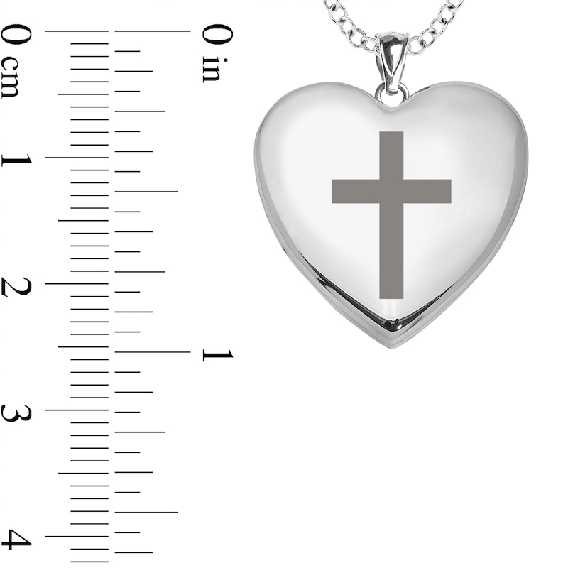 Main Image 2 of Cross Heart Photo Locket Pendant - 18&quot;