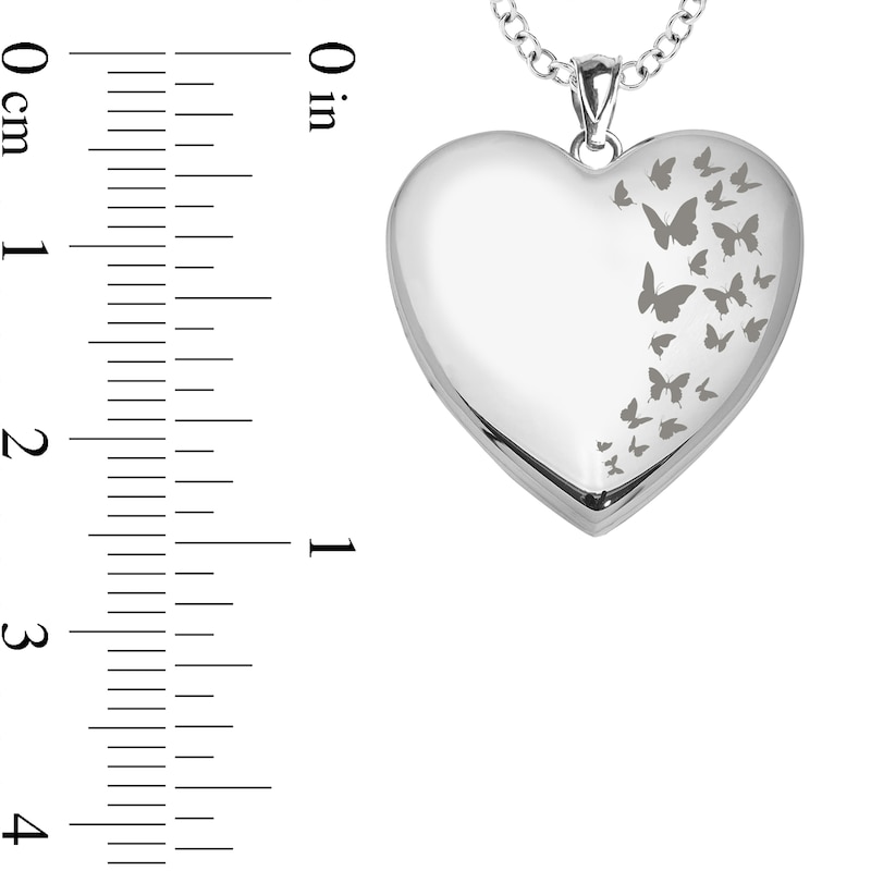 Main Image 2 of Butterfly Heart Photo Locket Pendant - 18&quot;