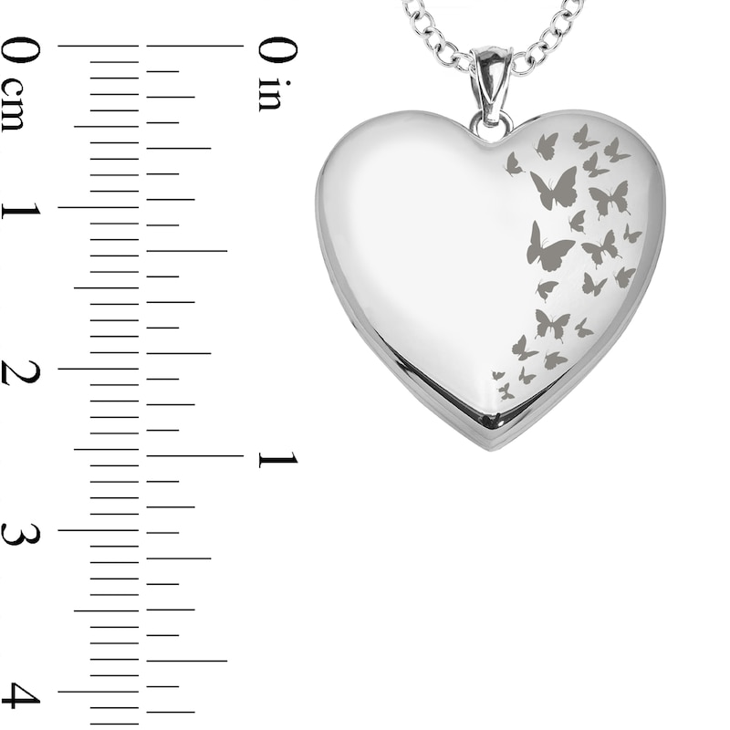 Main Image 3 of Butterfly Heart Photo Locket Pendant - 18&quot;