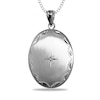 Thumbnail Image 1 of Diamond-Cut Oval Photo Locket Pendant - 18&quot;