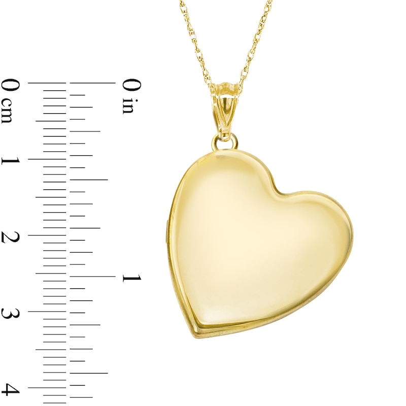 Main Image 2 of Engravable Heart Locket Pendant - 18&quot;