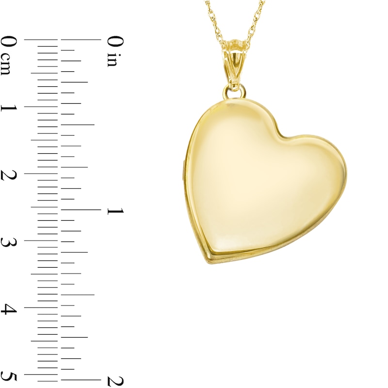 Main Image 3 of Engravable Heart Locket Pendant - 18&quot;