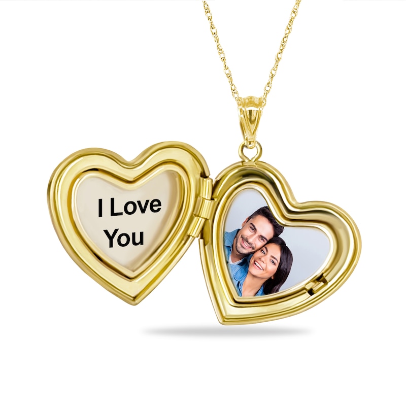 Main Image 4 of Engravable Heart Locket Pendant - 18&quot;