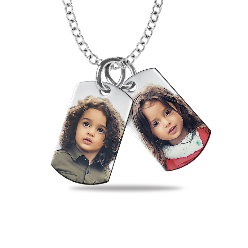 Main Image 1 of Two Tag Photo Pendant - 18&quot;