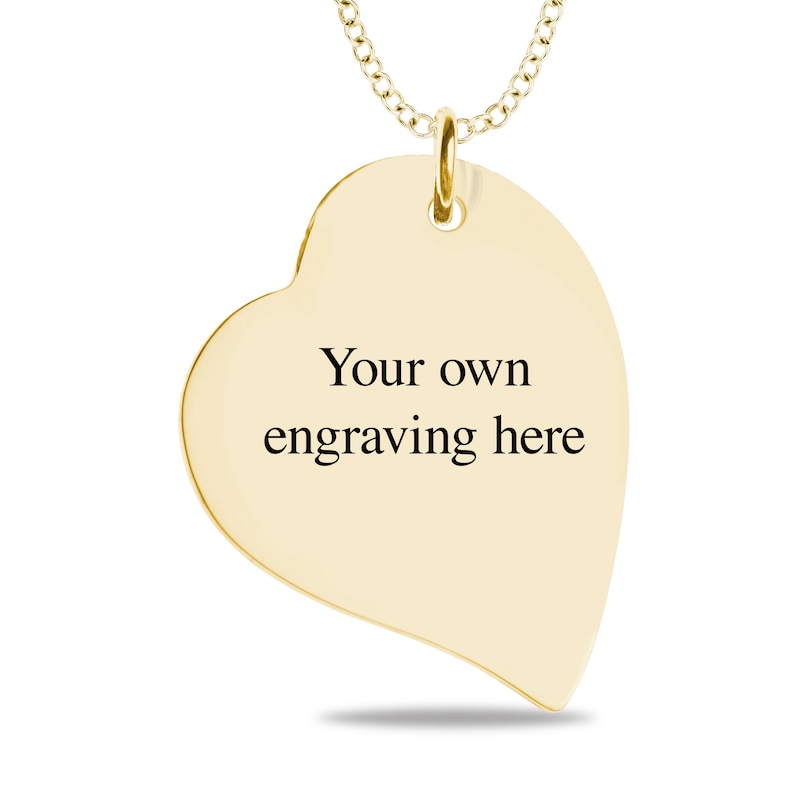 Main Image 2 of 10K Solid Gold Photo Heart Pendant - 18&quot;