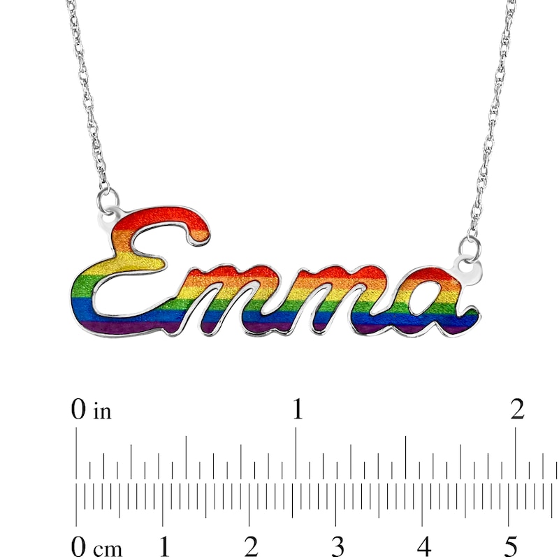 Main Image 4 of Enamel Rainbow Name Necklace - 18&quot;