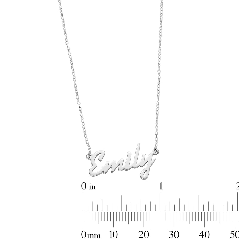 Sterling Silver Script Name Rolo Necklace - 17.25"