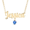 Thumbnail Image 1 of 14K Gold Plated Birthstone Name Rolo Necklace - 16&quot;