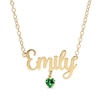 Thumbnail Image 2 of 14K Gold Plated Birthstone Name Rolo Necklace - 16&quot;