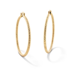 10K Gold Bonded Diamond-Cut Hoops