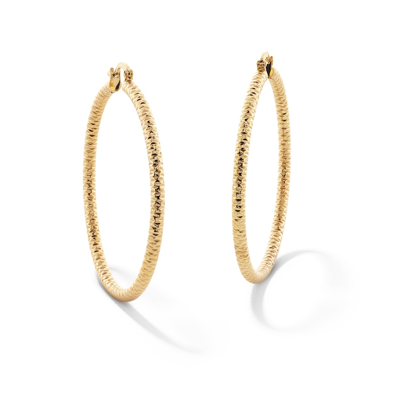 Main Image 1 of 10K Gold Bonded Diamond-Cut Hoops