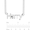 Thumbnail Image 2 of Sterling Silver CZ Block Name Curb Chain Necklace - 18&quot;