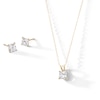 Thumbnail Image 1 of 10K Gold CZ Square Studs and Pendant Set