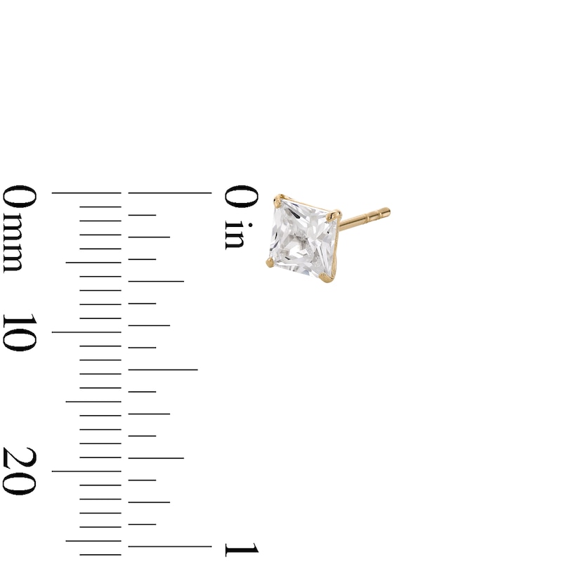 Main Image 2 of 10K Gold CZ Square Studs and Pendant Set