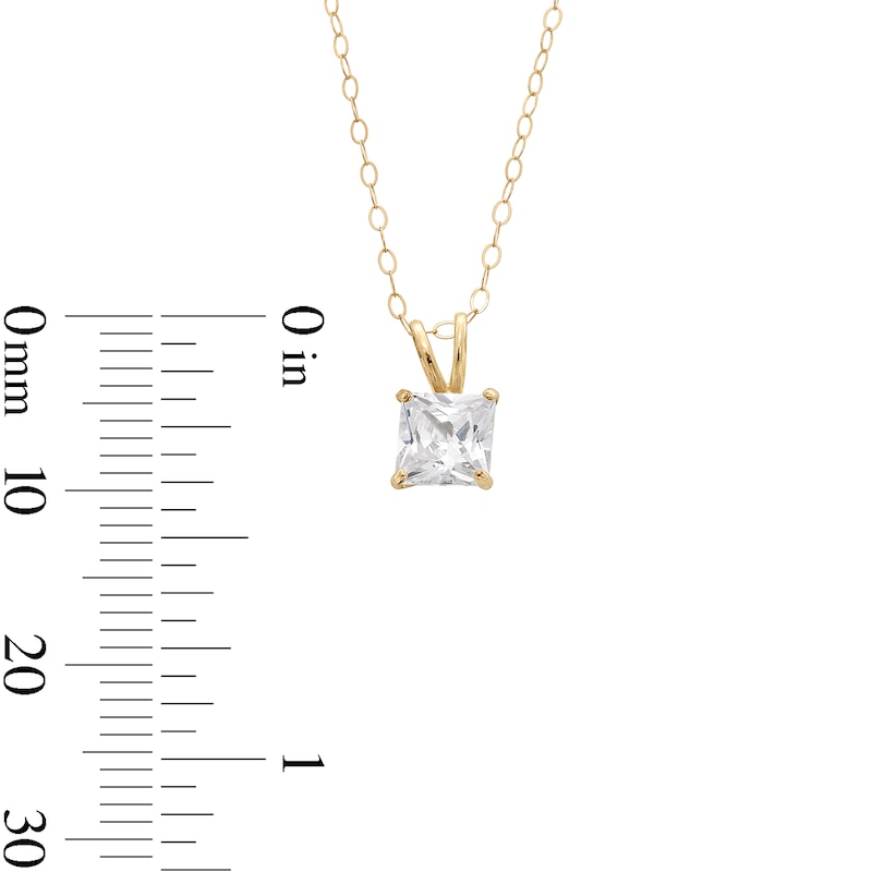 Main Image 3 of 10K Gold CZ Square Studs and Pendant Set