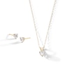 Thumbnail Image 1 of 10K Gold CZ Heart Studs and Pendant Set