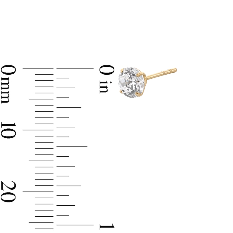 Main Image 2 of 10K Gold CZ Round Studs and Pendant Set