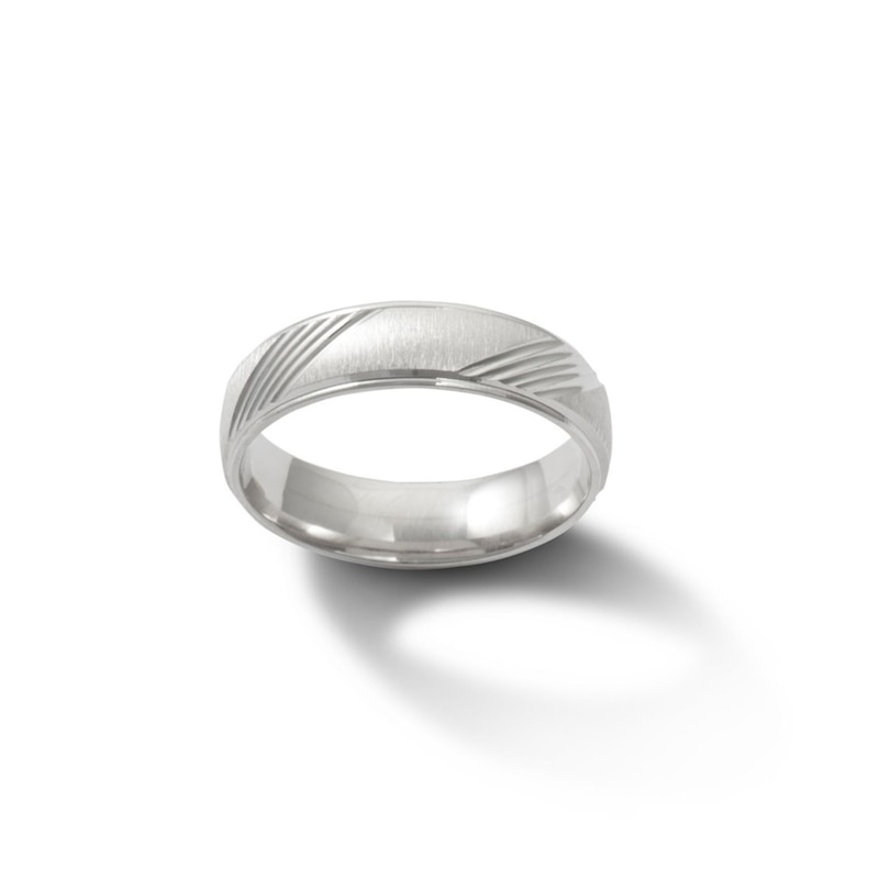 Main Image 1 of Sterling Silver Striped Satin Band