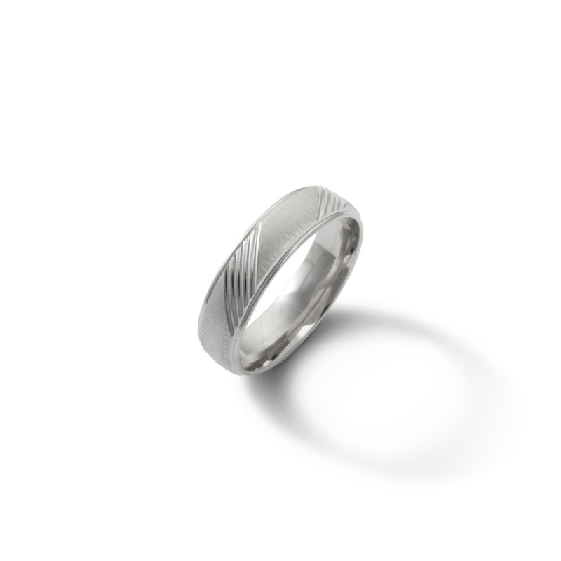 Main Image 2 of Sterling Silver Striped Satin Band