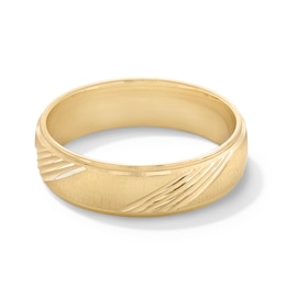 14K Gold Plated Striped Satin Ring Band