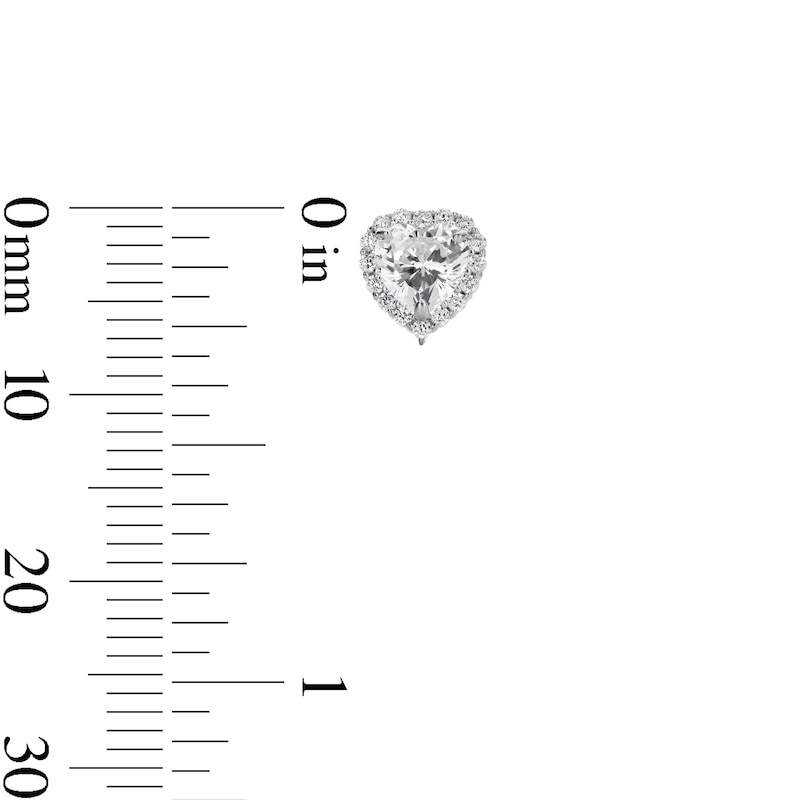 Main Image 4 of ​​​​​​​Sterling Silver CZ Heart Halo Studs and Pendant Set