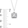 Thumbnail Image 2 of ​​​​​​​Sterling Silver CZ Square Halo Studs and Pendant Set