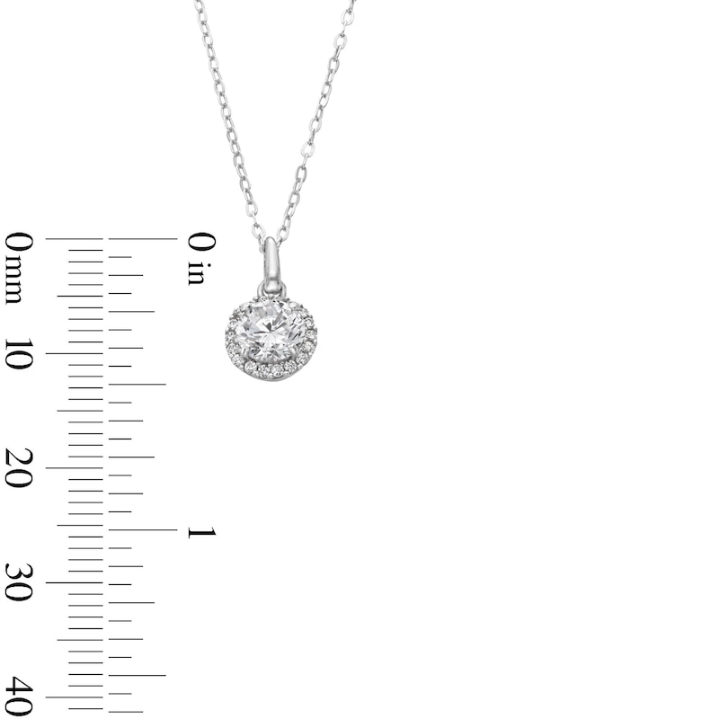 Main Image 3 of ​​​​​​​Sterling Silver CZ Round Halo Studs and Pendant Set