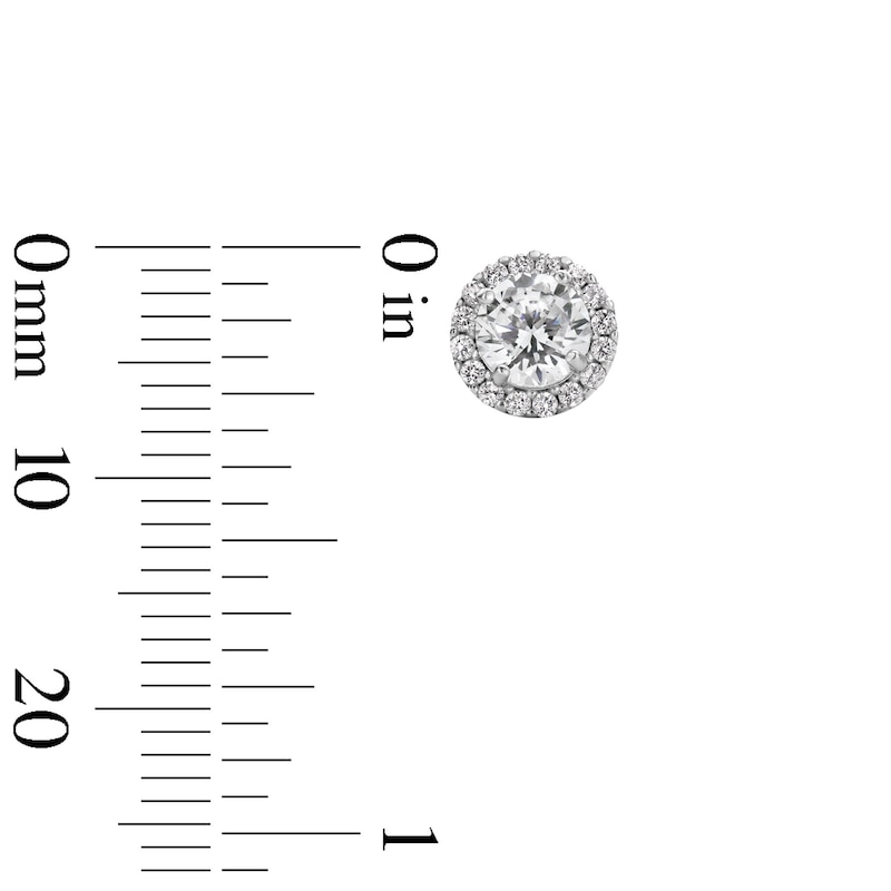 Main Image 4 of ​​​​​​​Sterling Silver CZ Round Halo Studs and Pendant Set