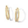 Thumbnail Image 1 of 10K Hollow Gold Two-Tone Hoops