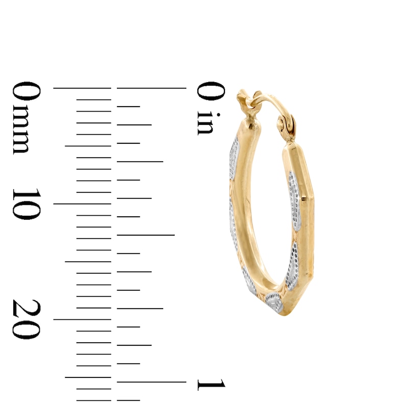 Main Image 3 of 10K Hollow Gold Two-Tone Hoops