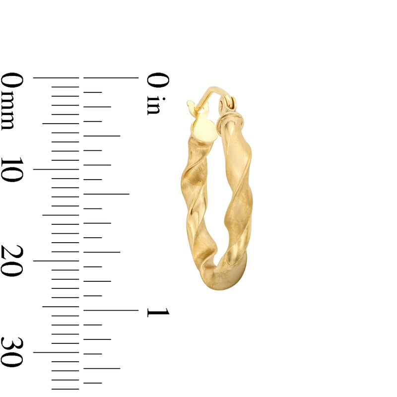 Main Image 2 of 10K Hollow Gold Twist Hoops