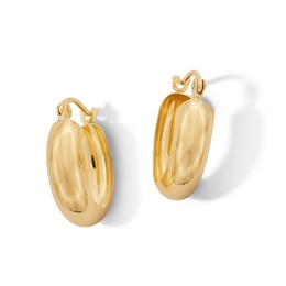 10K Hollow Gold Thick Hoops