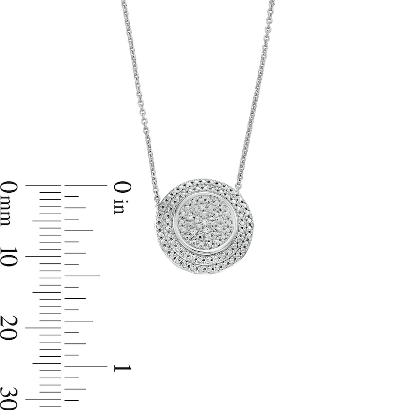 Main Image 4 of Sterling Silver 1/20 CT. T.W. Diamond Round Studs and Pendant Set