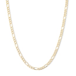 10K Hollow Gold Beveled Figaro Chain - 24&quot;