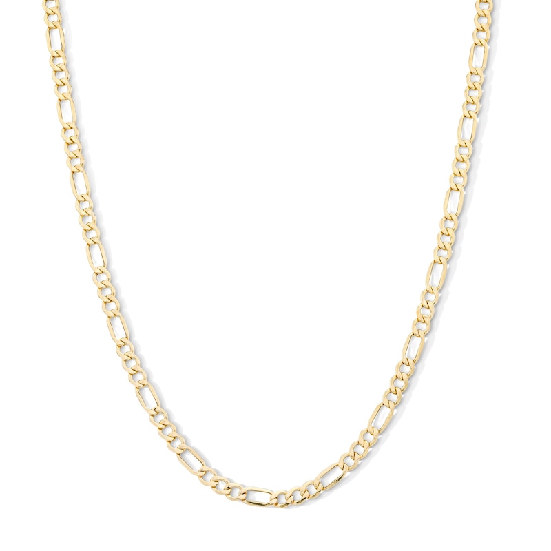 Main Image 1 of 10K Hollow Gold Beveled Figaro Chain - 24&quot;