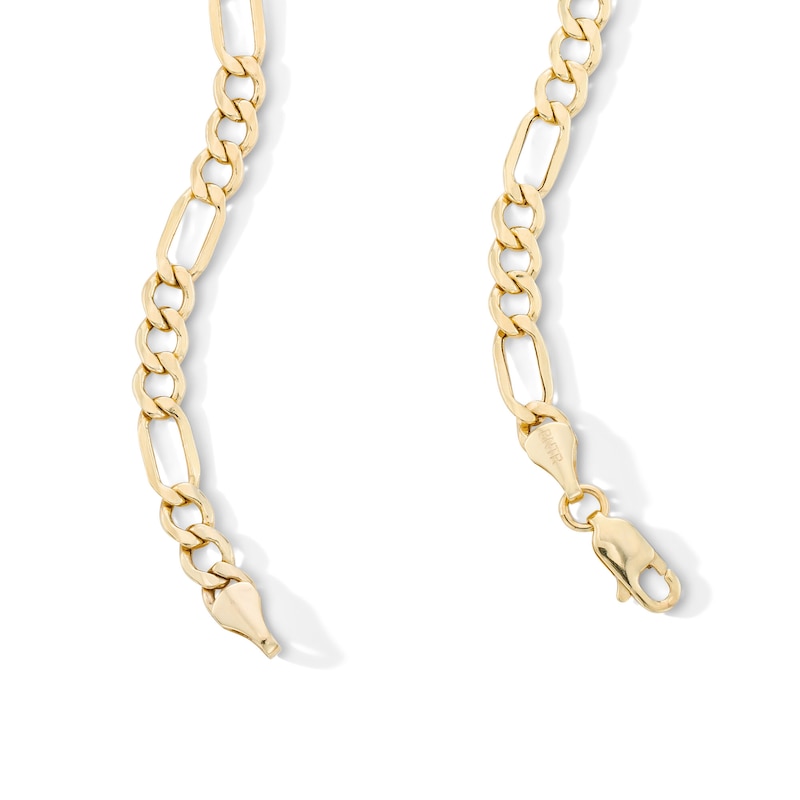 Main Image 2 of 10K Hollow Gold Beveled Figaro Chain - 24&quot;