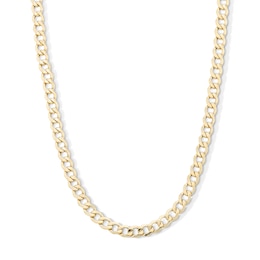 10K Hollow Gold Beveled Curb Chain - 20&quot;