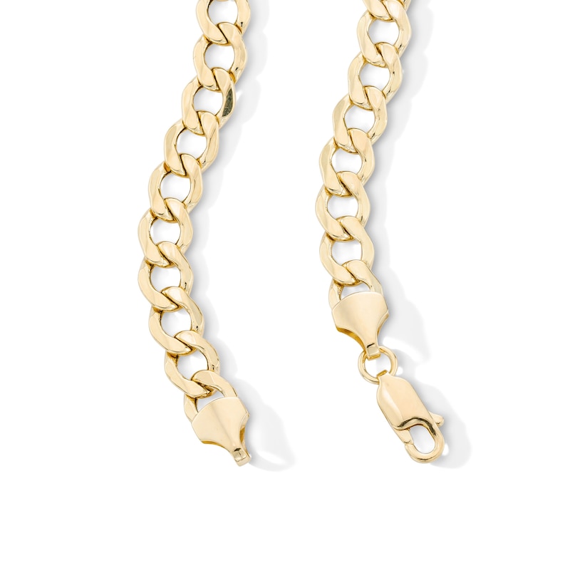 Main Image 2 of 10K Hollow Gold Beveled Curb Chain - 20&quot;