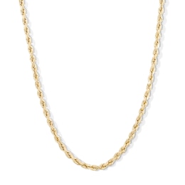 10K Semi-Solid Gold Diamond-Cut Rope Chain - 22&quot;