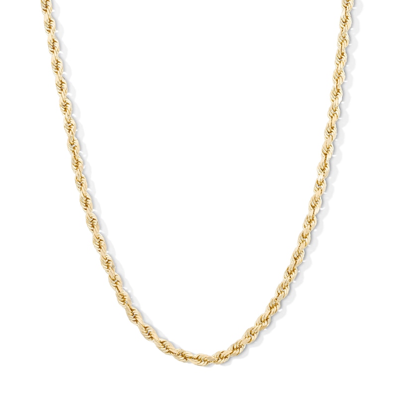 Main Image 1 of 10K Semi-Solid Gold Diamond-Cut Rope Chain - 22&quot;