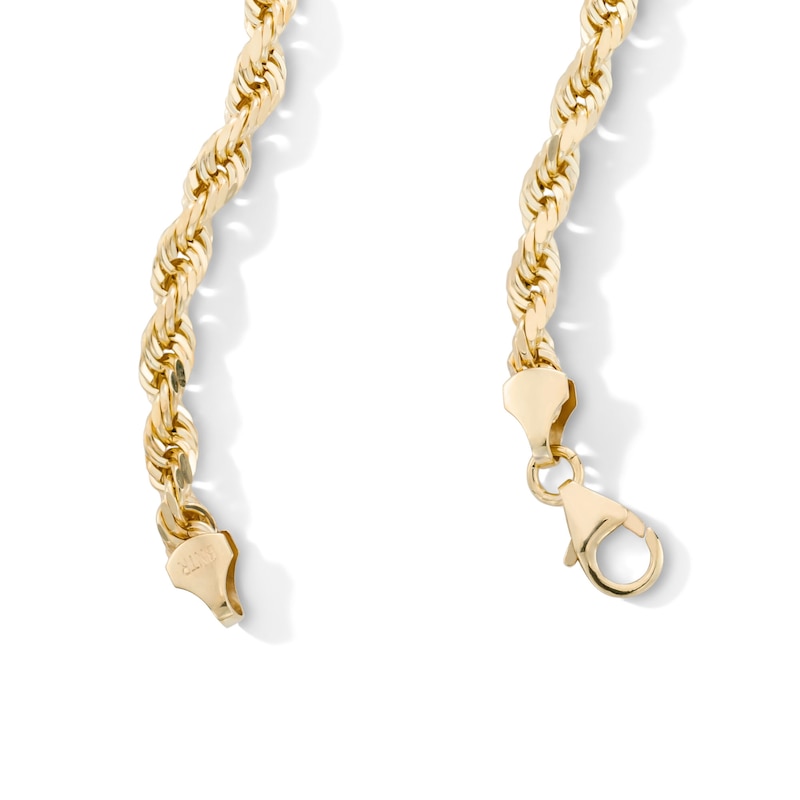 Main Image 2 of 10K Semi-Solid Gold Diamond-Cut Rope Chain - 22&quot;