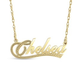 Swoosh Accent Personalized Name Pendant - 16&quot; + 2&quot;