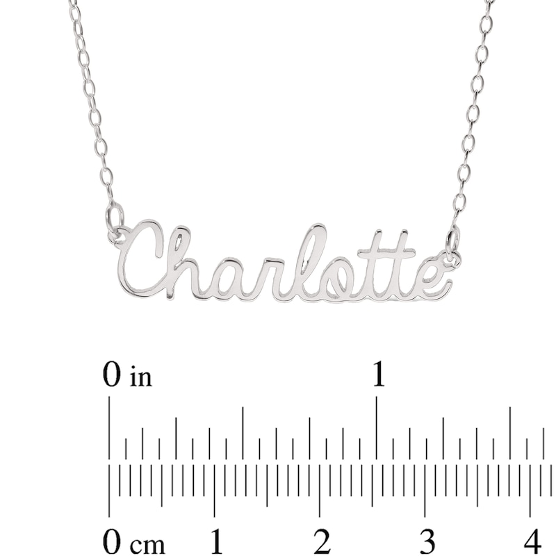 Main Image 2 of Sterling Silver Handwriting Name Rolo Necklace - 16&quot;