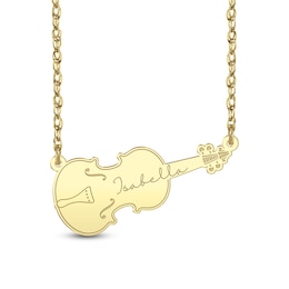 Violin Script Name Pendant - 16&quot; + 2&quot;