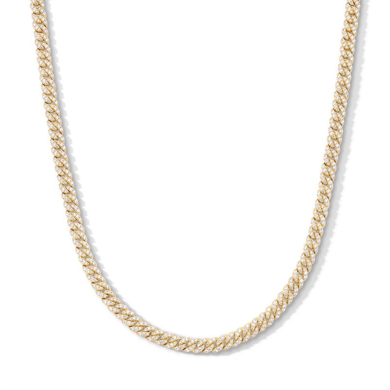 Main Image 1 of 18K Gold Plated CZ Cuban Chain - 20&quot;