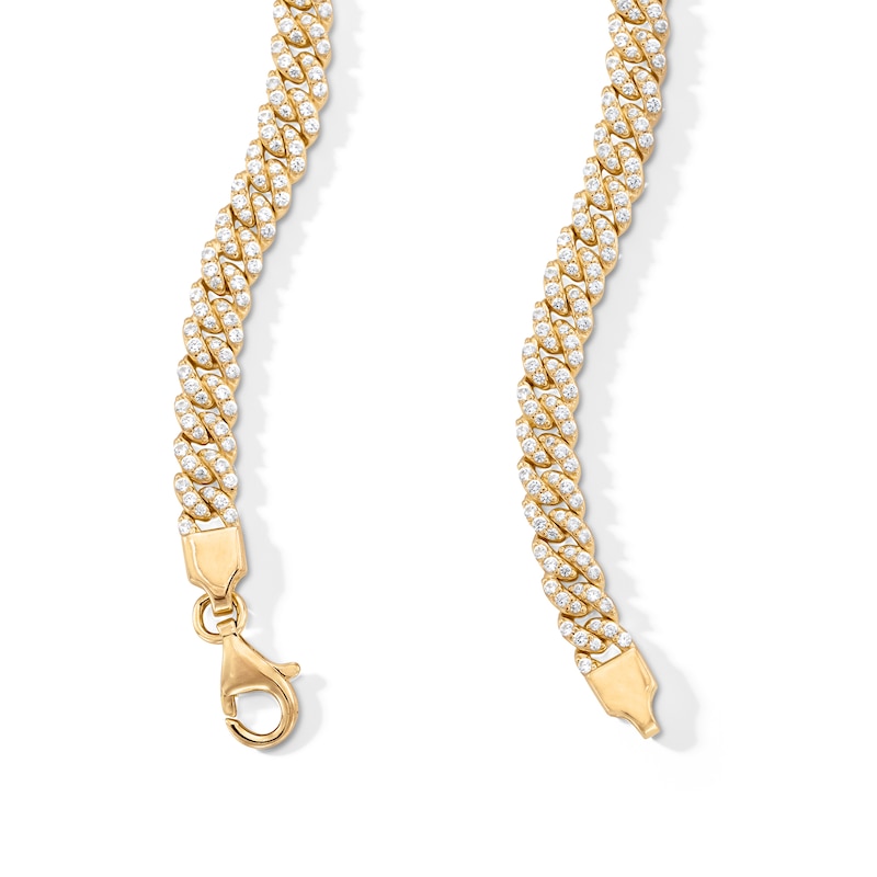 Main Image 2 of 18K Gold Plated CZ Cuban Chain - 20&quot;