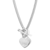 Thumbnail Image 1 of Sterling Silver Heart Charm Cuban Chain Made in Italy - 17&quot;