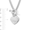 Thumbnail Image 3 of Sterling Silver Heart Charm Cuban Chain Made in Italy - 17&quot;